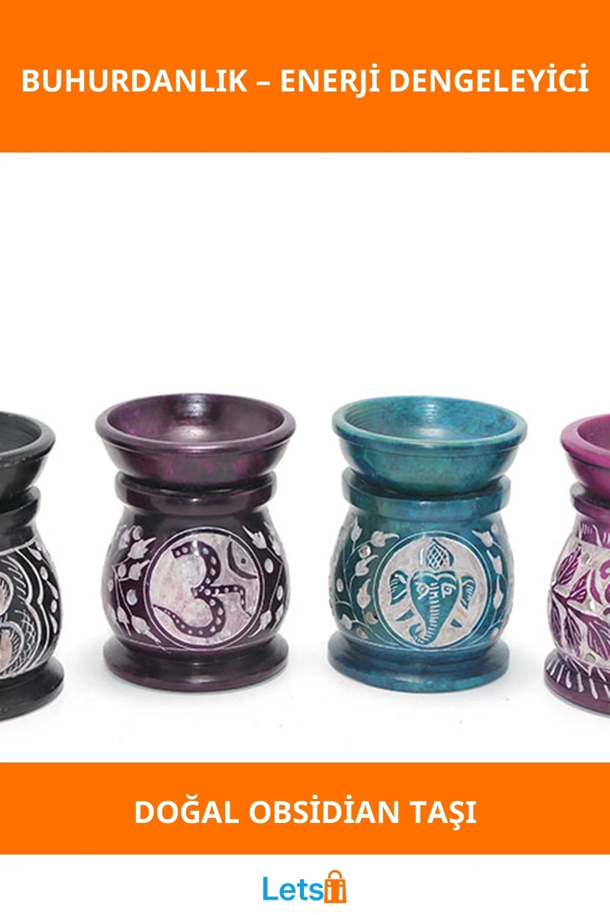 Obsidian Taşı Mistik Enerji Buhurdanlık Estetik Tasarım