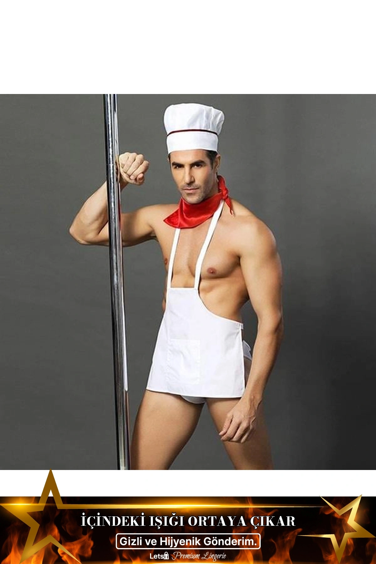 Önlüklü Fantezi Erkek Kostüm Standart Renk