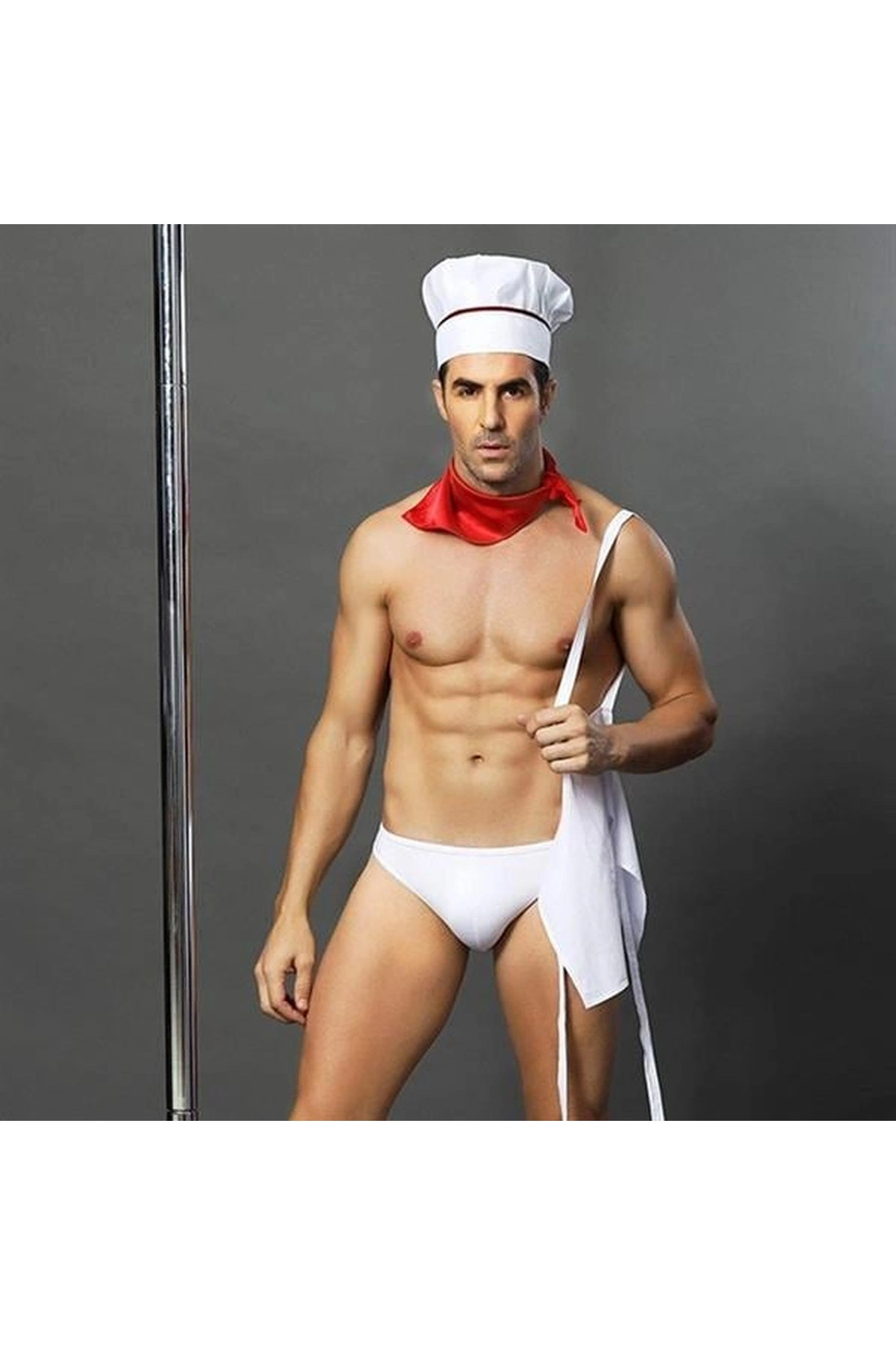 Önlüklü Fantezi Erkek Kostüm Standart Renk