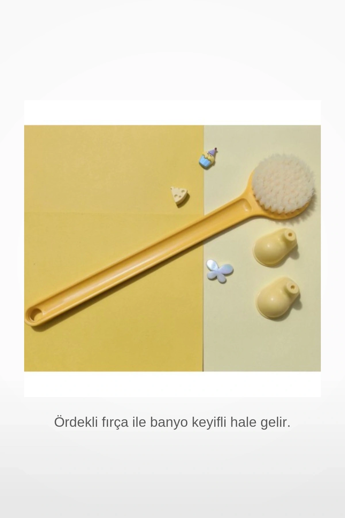 Ördek Tasarımlı 35 cm Uzun Saplı Yumuşak Kıllı Vücut Kese Banyo Fırçası