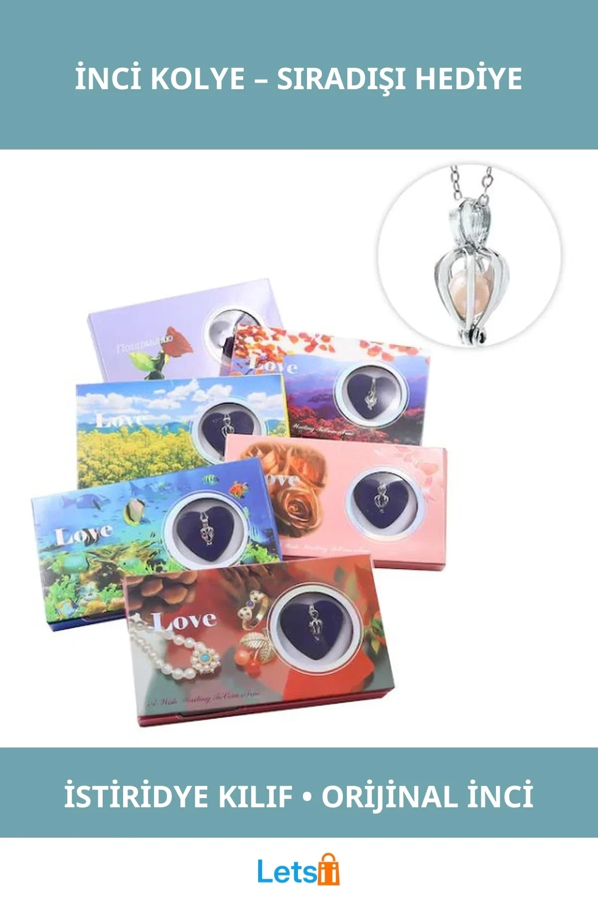 Orijinal İnci İstridye İçinde Kolye