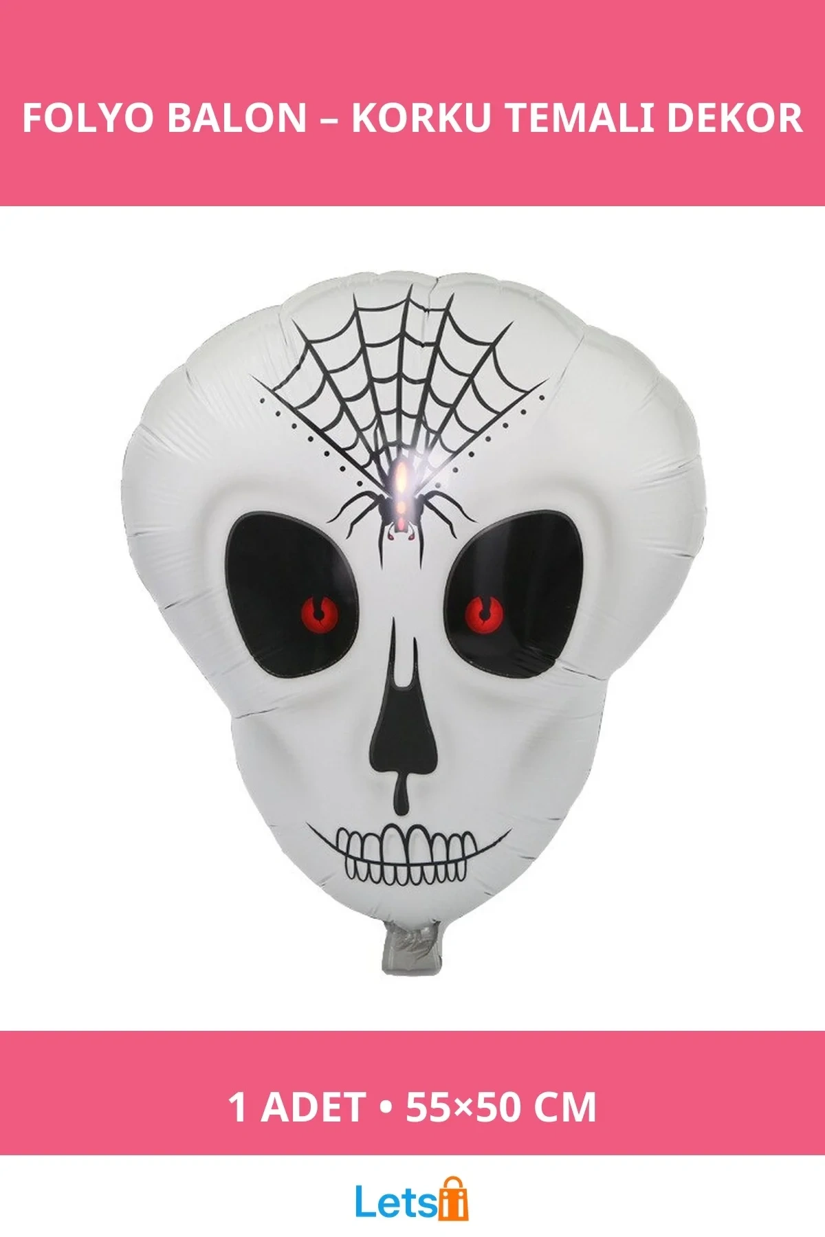 Örümcek Ağ Desenli İskelet Folyo Balon 55 cm