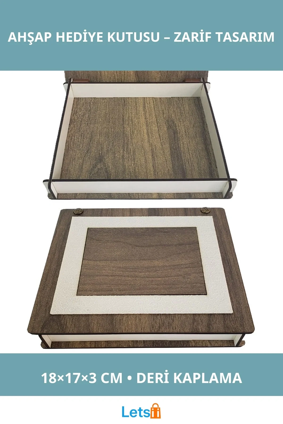 Özel Tasarım Ahşap Derili Kişiye Özel Hediye Kutusu