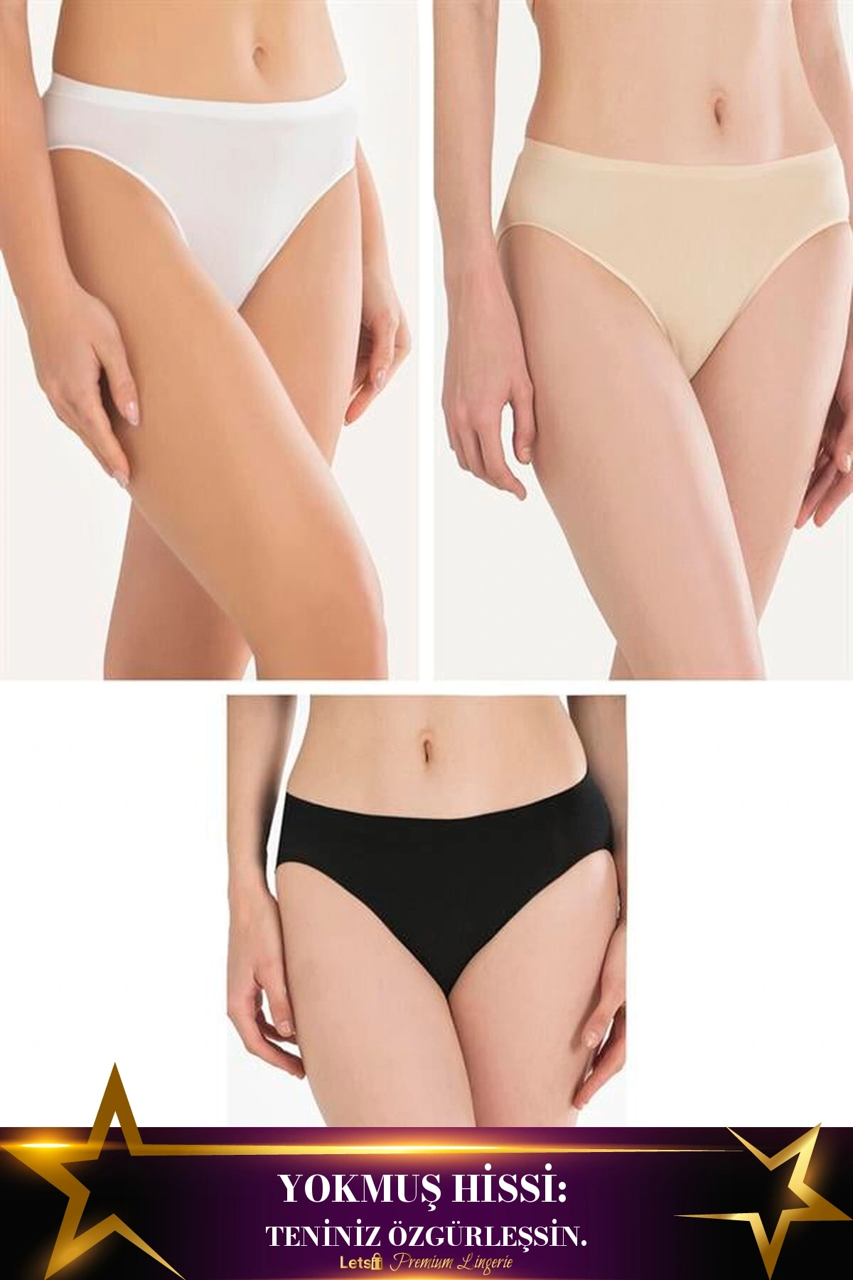 Pamuklu 3Lü Günlük Kadın Külot Standart Renk