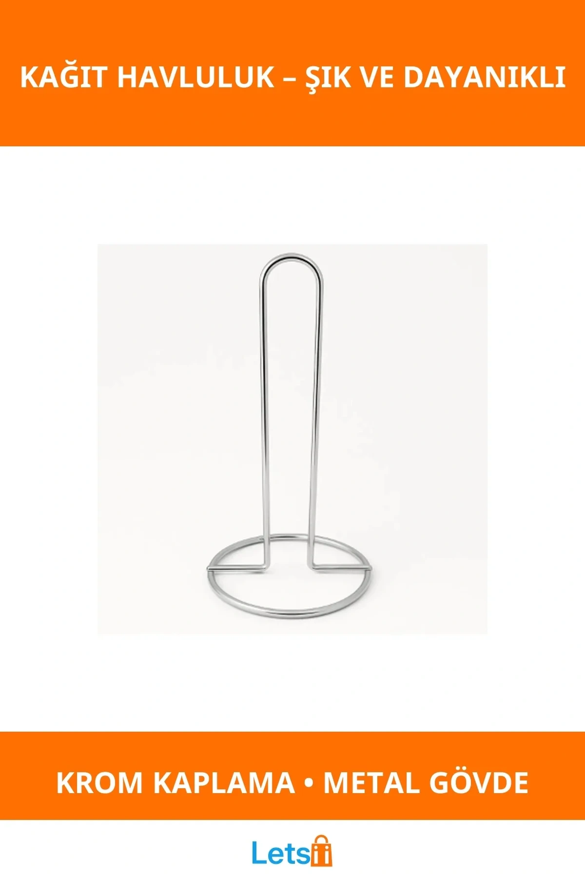 Parlak Krom Dik Kağıt Havluluk Şık ve Dayanıklı Mutfak Aksesuarı