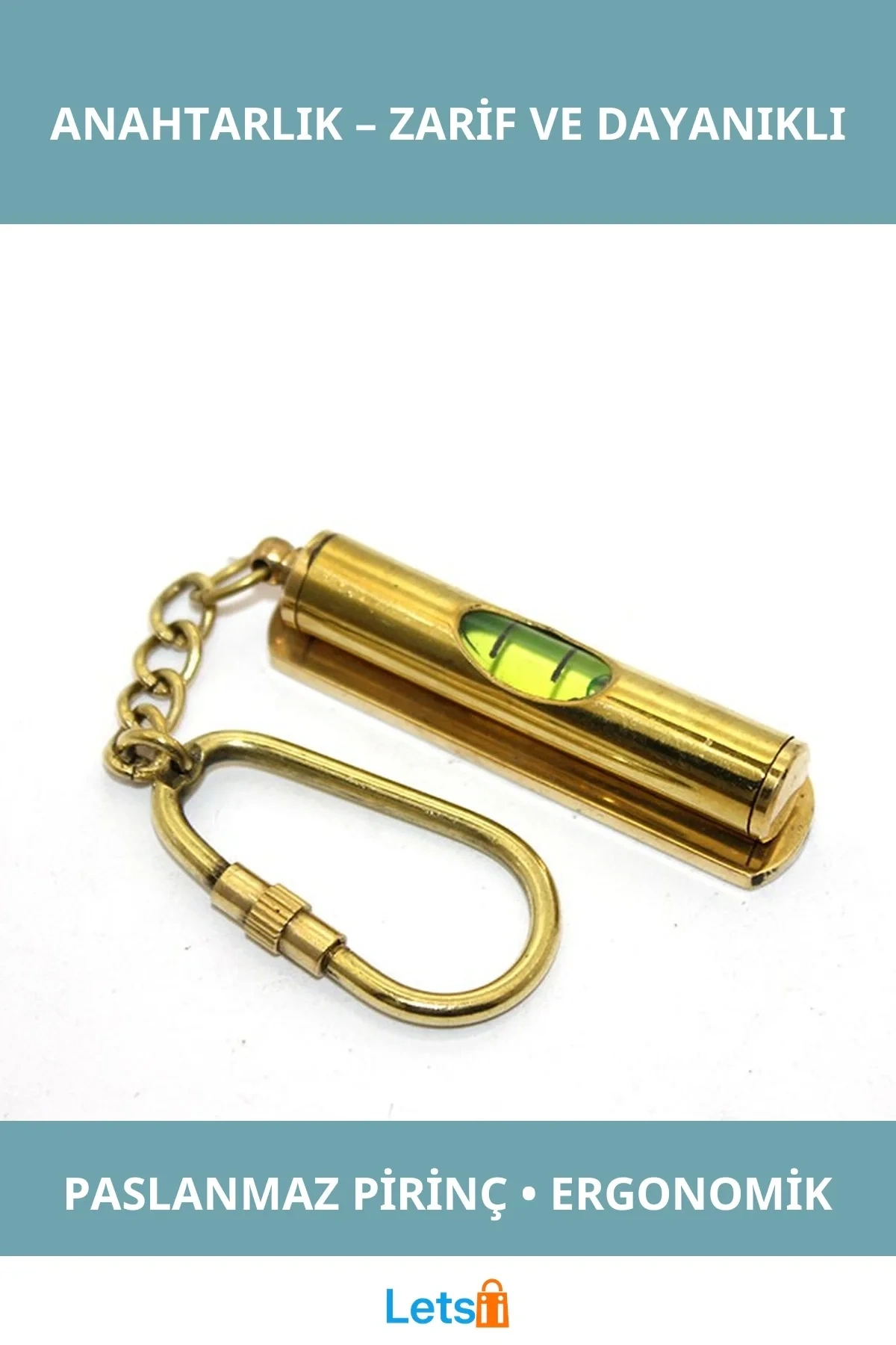Parlak Pirinç Dayanıklı Ergonomik Anahtarlık