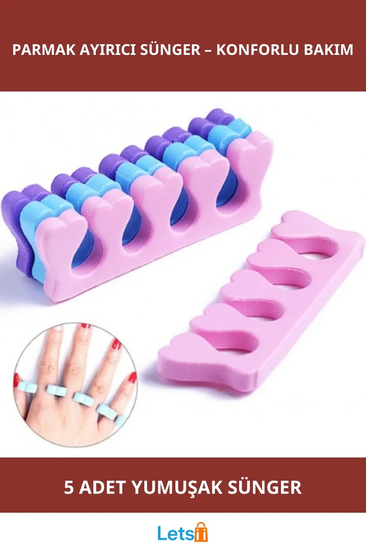 Parmak Ayırıcı Yumuşak Sünger Manikür Pedikür Aparatı 5 ADET