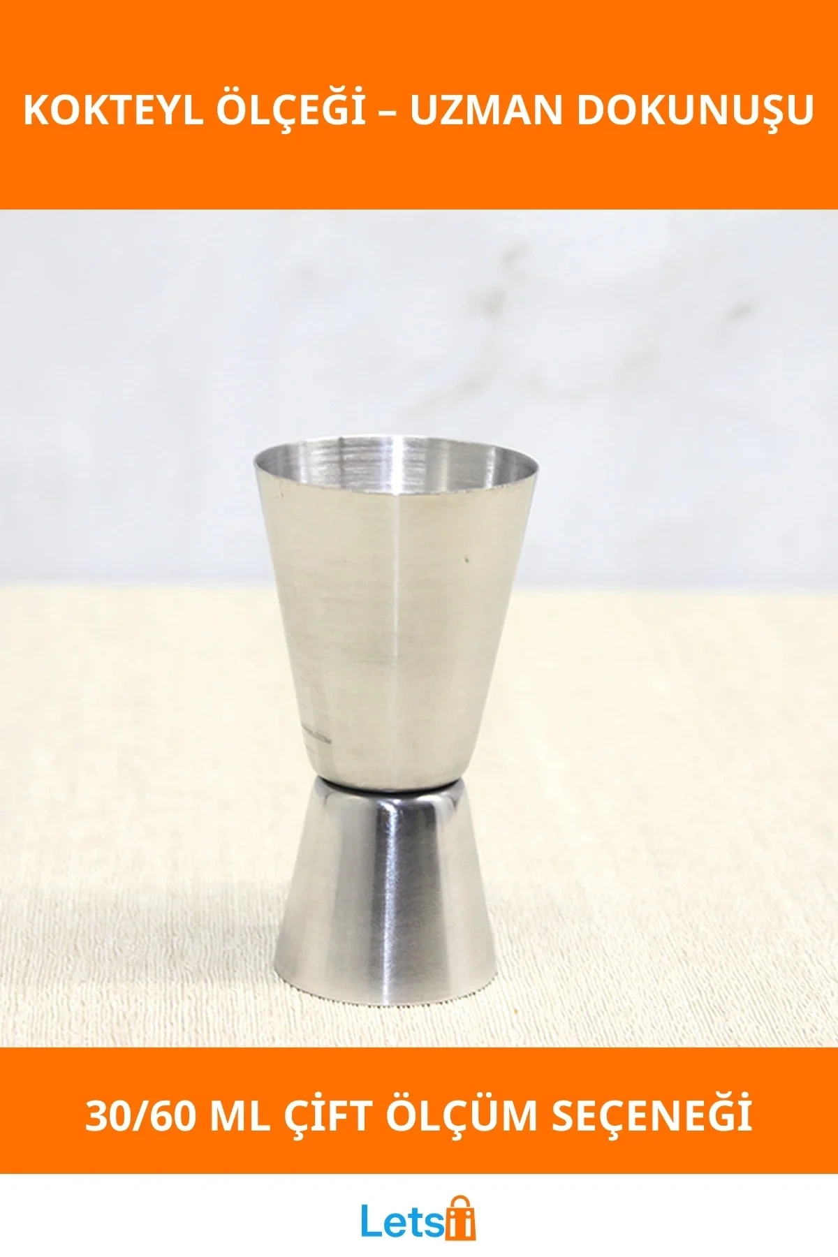 Paslanmaz Çelik 30/60 Ml Kokteyl Bar Ölçeği Dayanıklı ve Şık