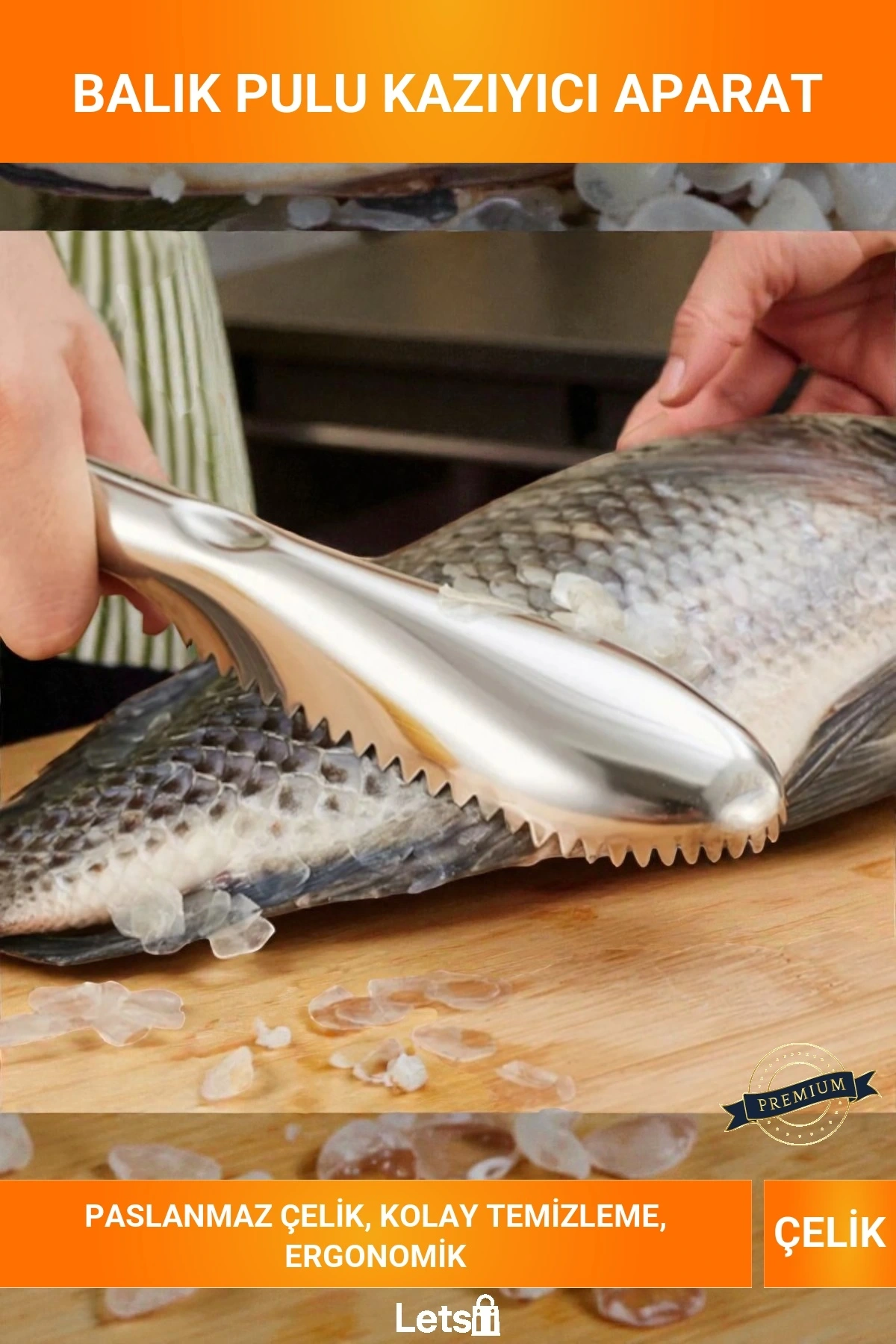 Paslanmaz Çelik Balık Pulu Temizleme Kazıyıcı Aparat