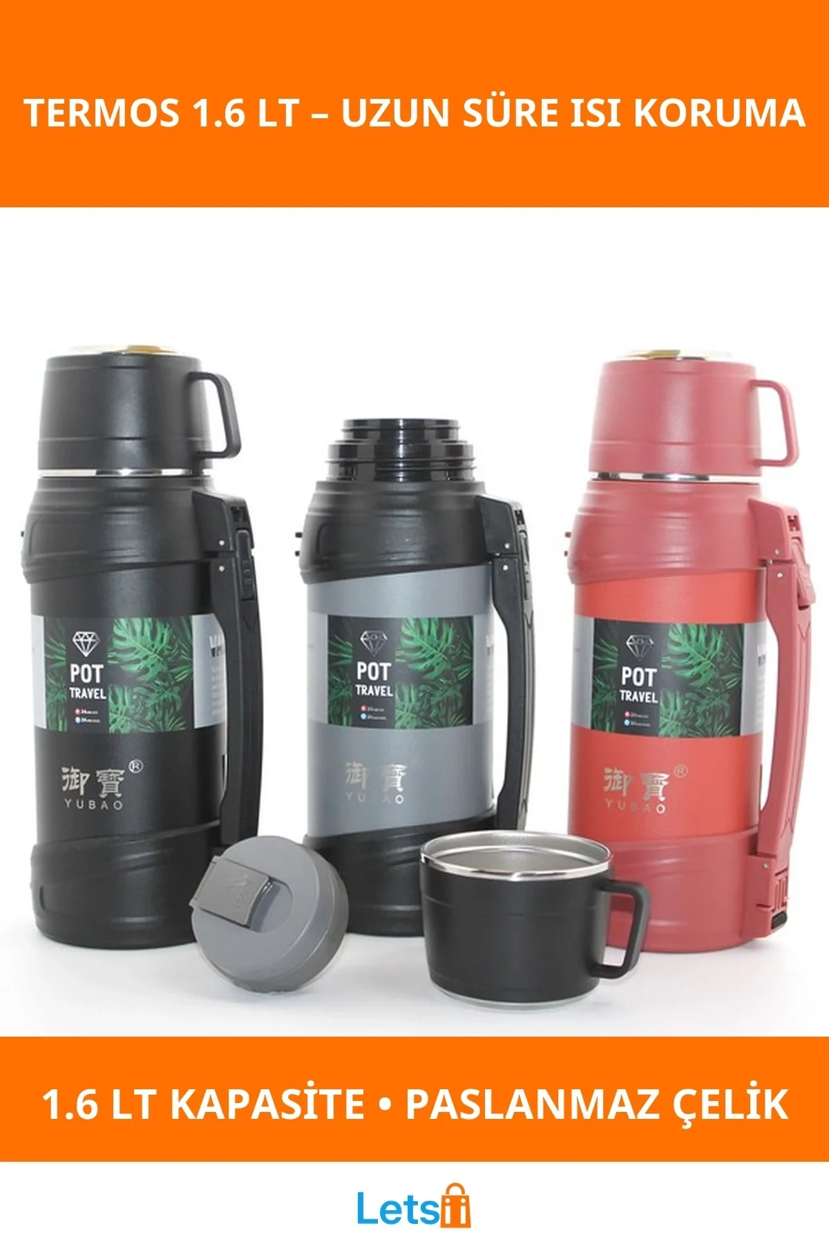 Paslanmaz Çelik Çift Katmanlı 1.6 Lt Termos