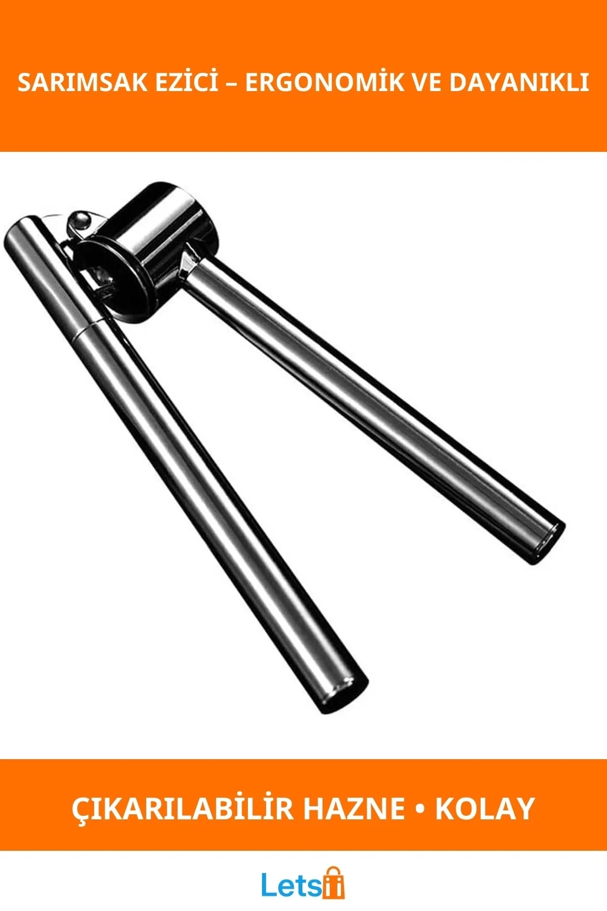 Paslanmaz Çelik Ergonomik Sarımsak Ezici