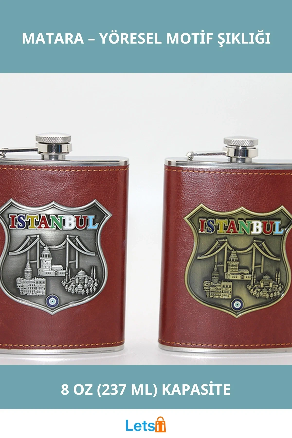 Paslanmaz Çelik İstanbul Yöresel Matara 8 oz