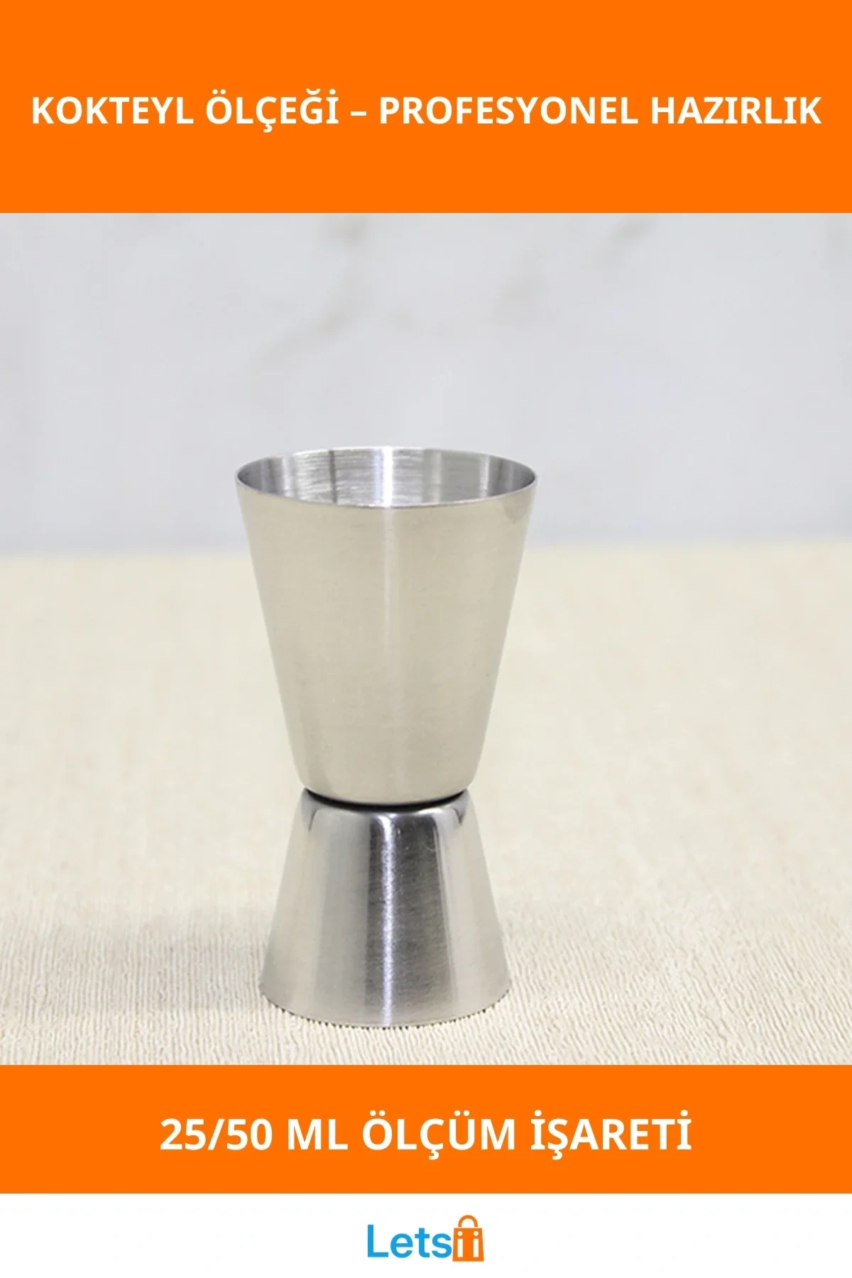 Paslanmaz Çelik Kokteyl Bar Ölçeği 25/50 Ml Dayanıklı ve Hijyenik