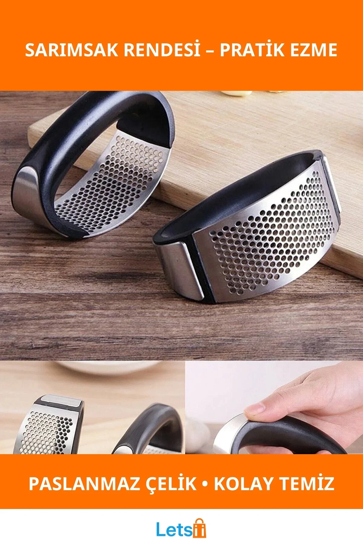 Paslanmaz Çelik Pratik Yeni Nesil Sarımsak Ezici Rende