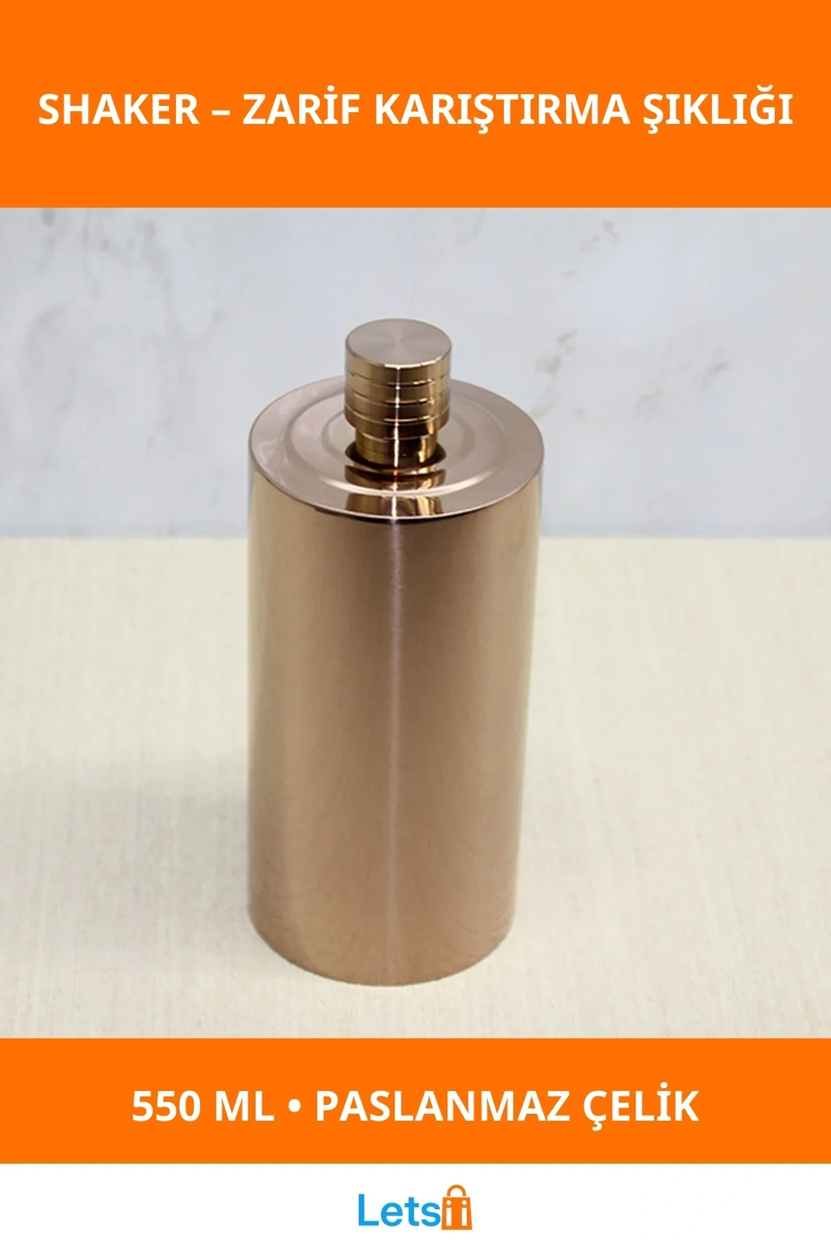 Paslanmaz Çelik Şık Shaker 450ml Kokteyl Karıştırıcı