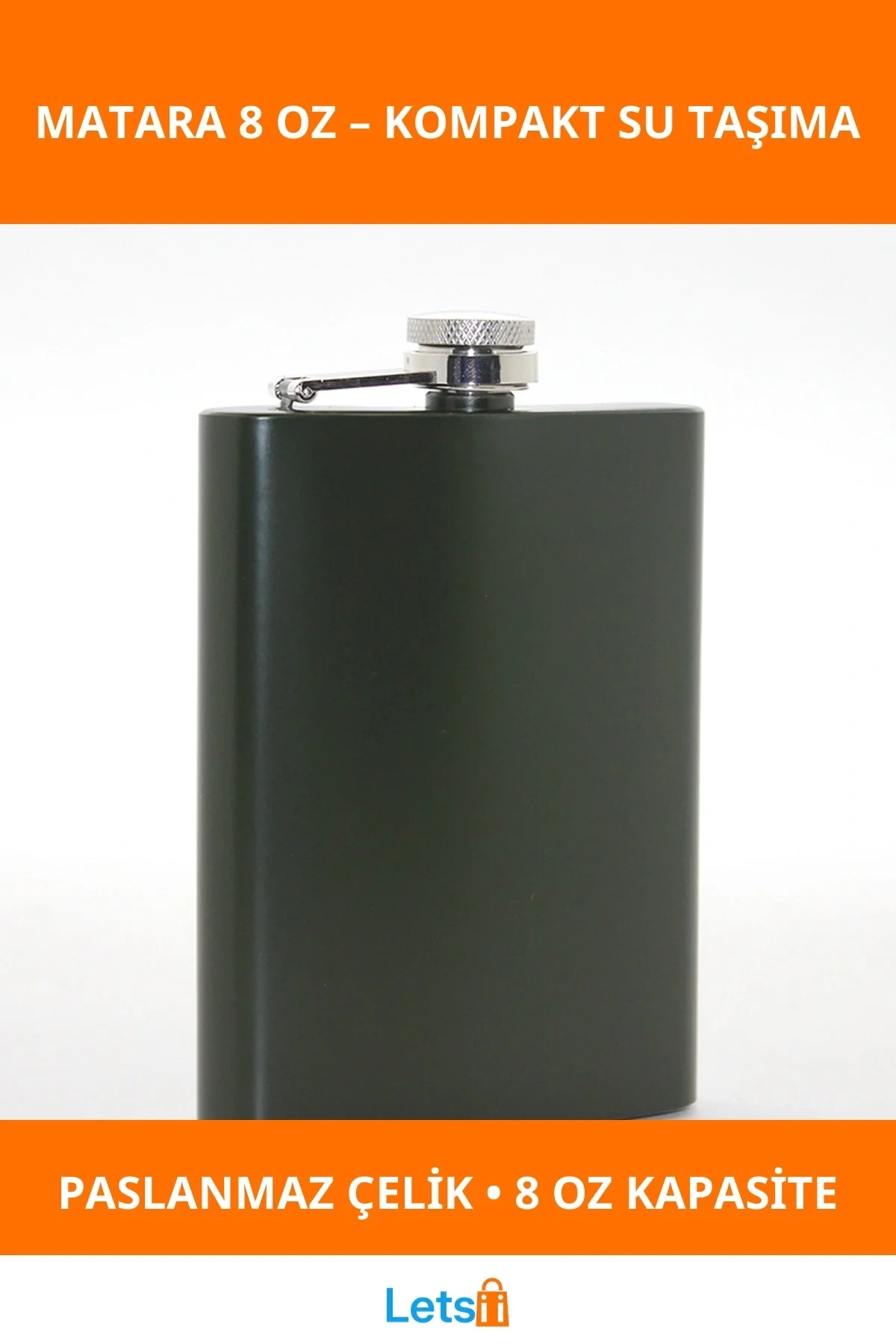 Paslanmaz Çelik Şık Tekli 8 Oz Matara Su Şişesi