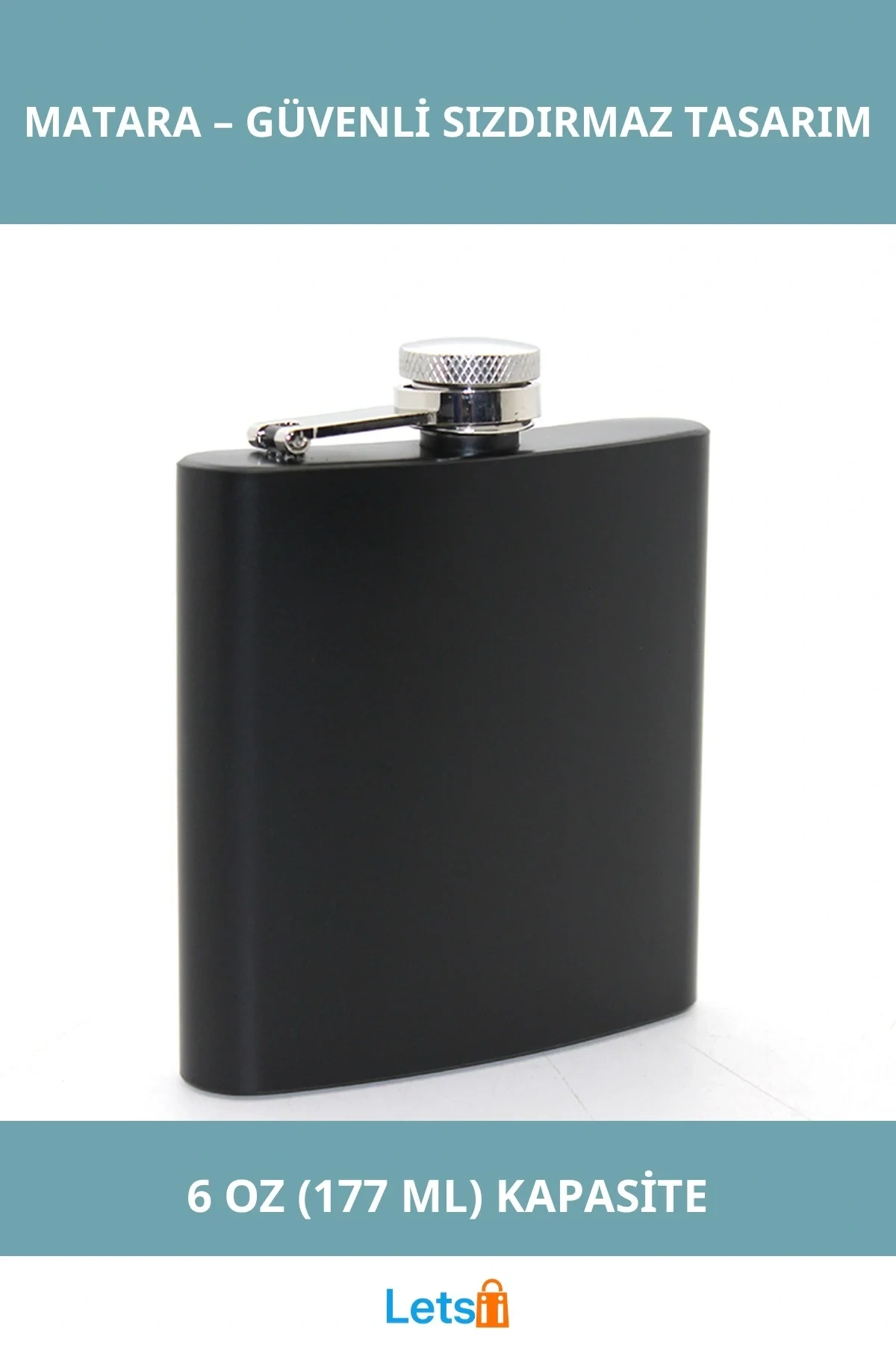 Paslanmaz Çelik Sızdırmaz Tekli 6 Oz Matara