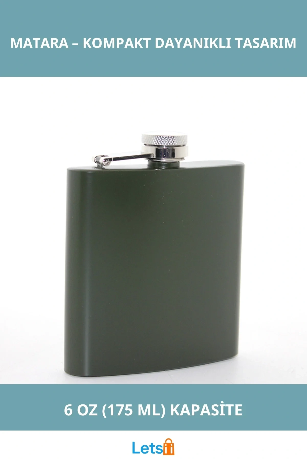 Paslanmaz Çelik Sızdırmaz Tekli 6 Oz Matara Şık ve Dayanıklı