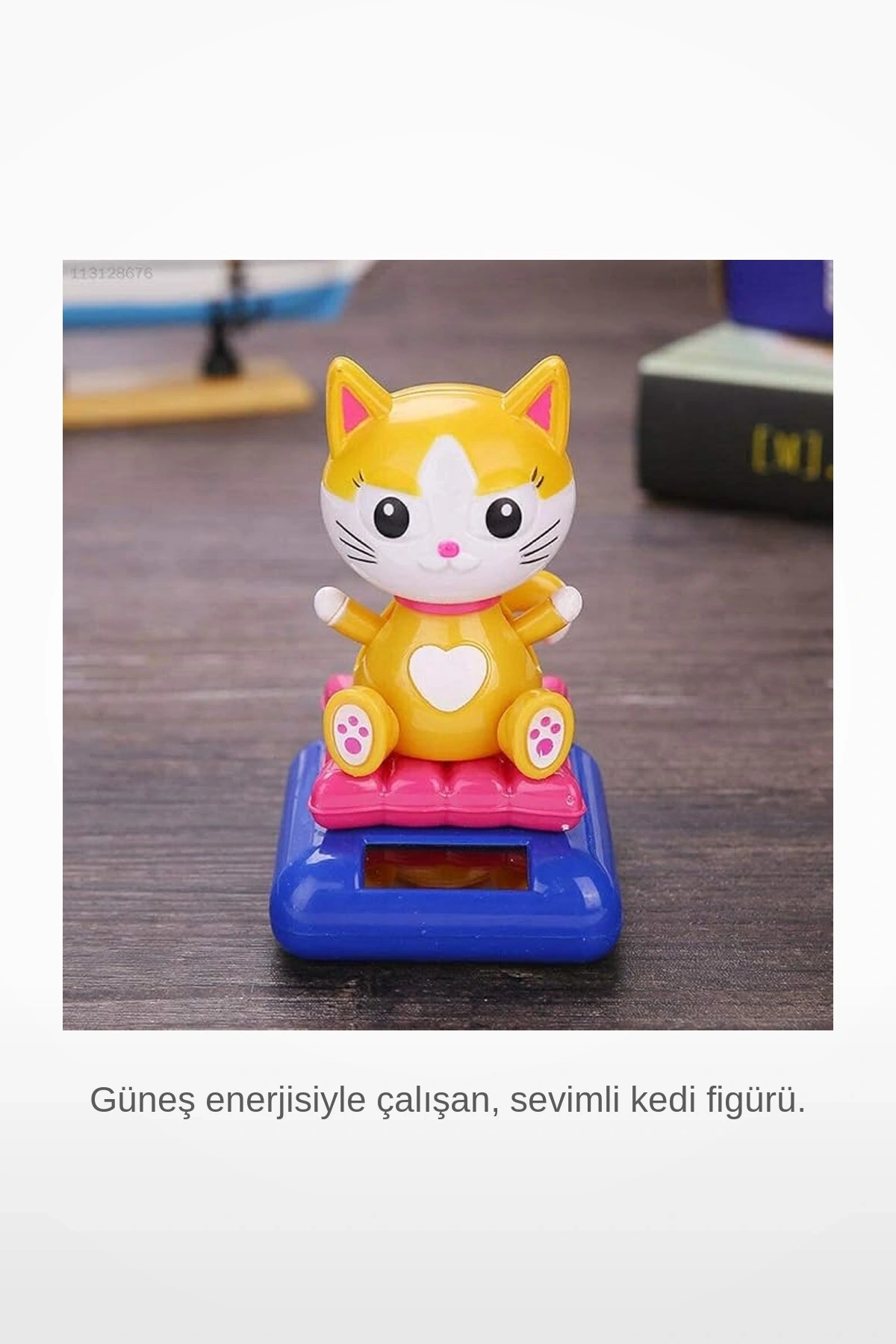 Pil Gerektirmeyen Güneş Enerjili Solar Sallanan Sevimli Kedi Figürü Dekoratif Masa Oyuncak
