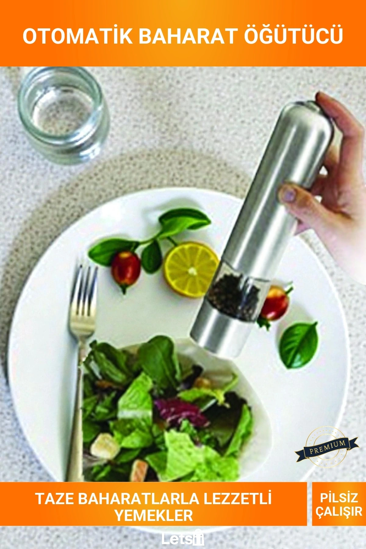 Pilli Otomatik Tuz ve Karabiber Baharat Değirmeni