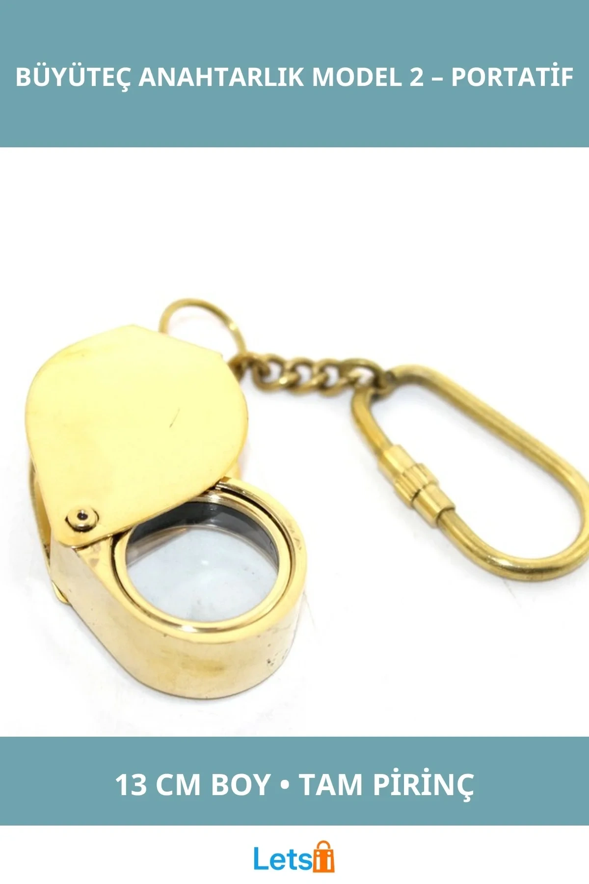 Pirinç Büyüteç Anahtarlık Taşınabilir Fonksiyonel Aksesuar