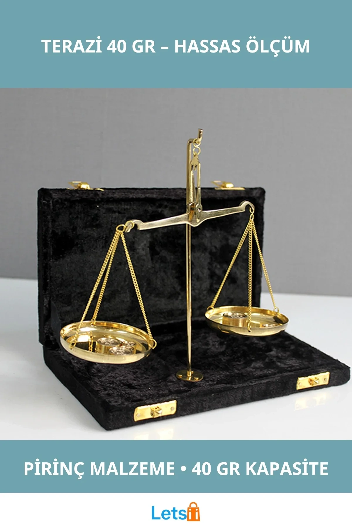 Pirinç Malzemeden Üretilmiş Şık ve Hassas 40 Gr Terazi