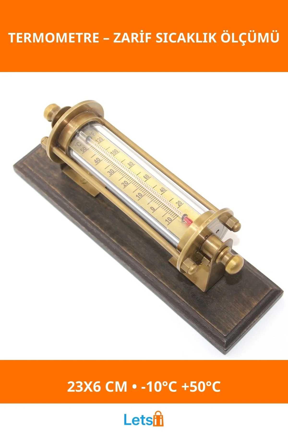 Pirinç Tasarım Sıcaklık Ölçer Termometre