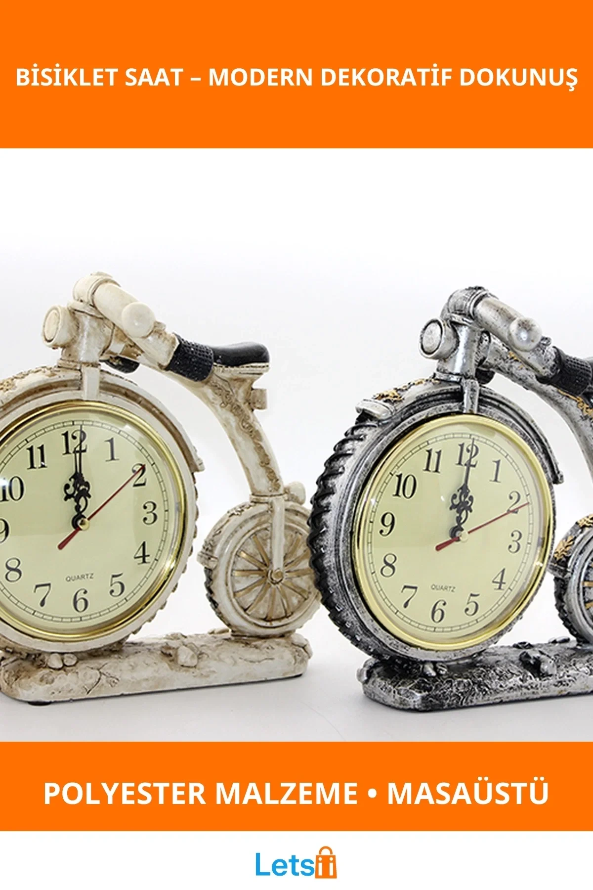 Polyester Bisiklet Tasarımı Modern Duvar Saati