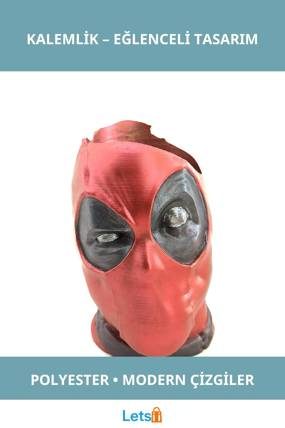 Polyester Deadpool Desenli Kalemlik Süper Kahraman Aksesuarı