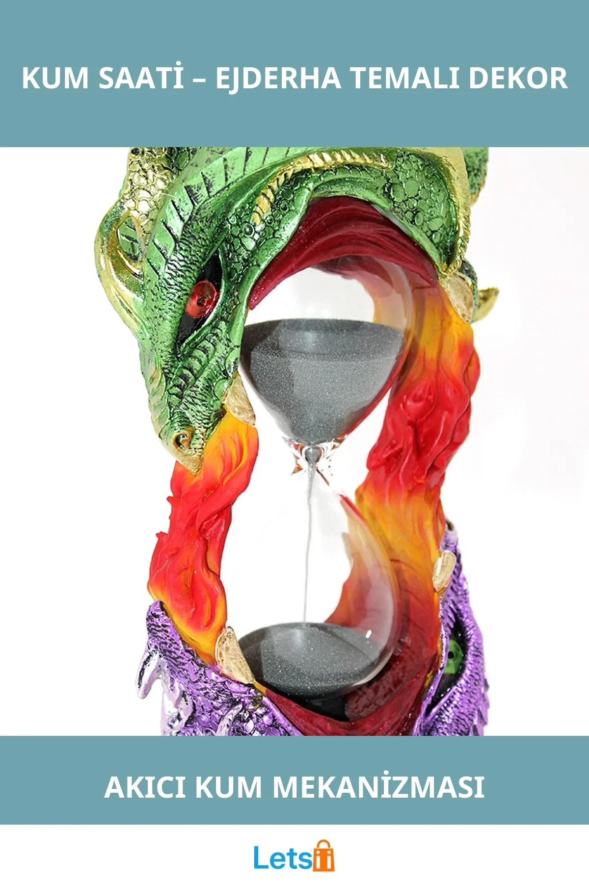 Polyester Dragon Tasarımlı Şık Kum Saati