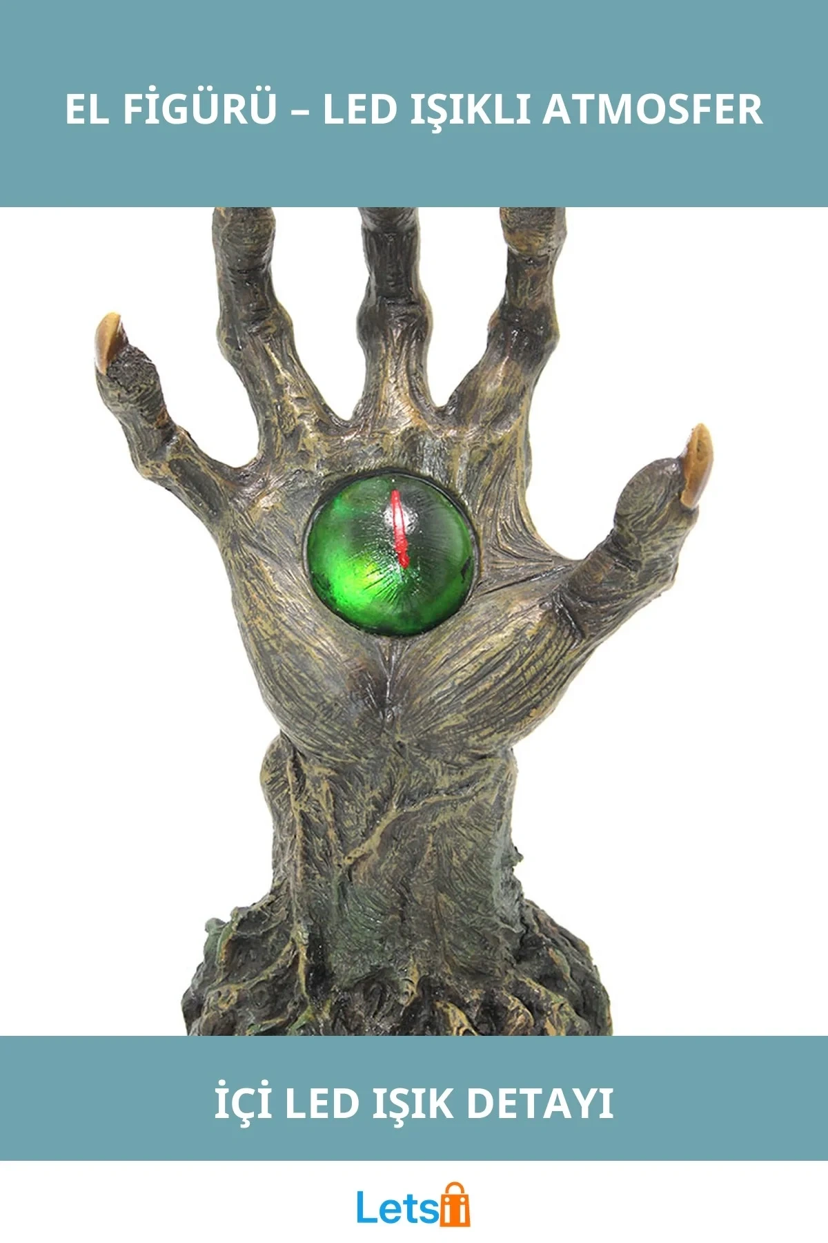 Polyester El Tasarımı İçi LED Işıklı Korku Temalı Dekoratif Figür