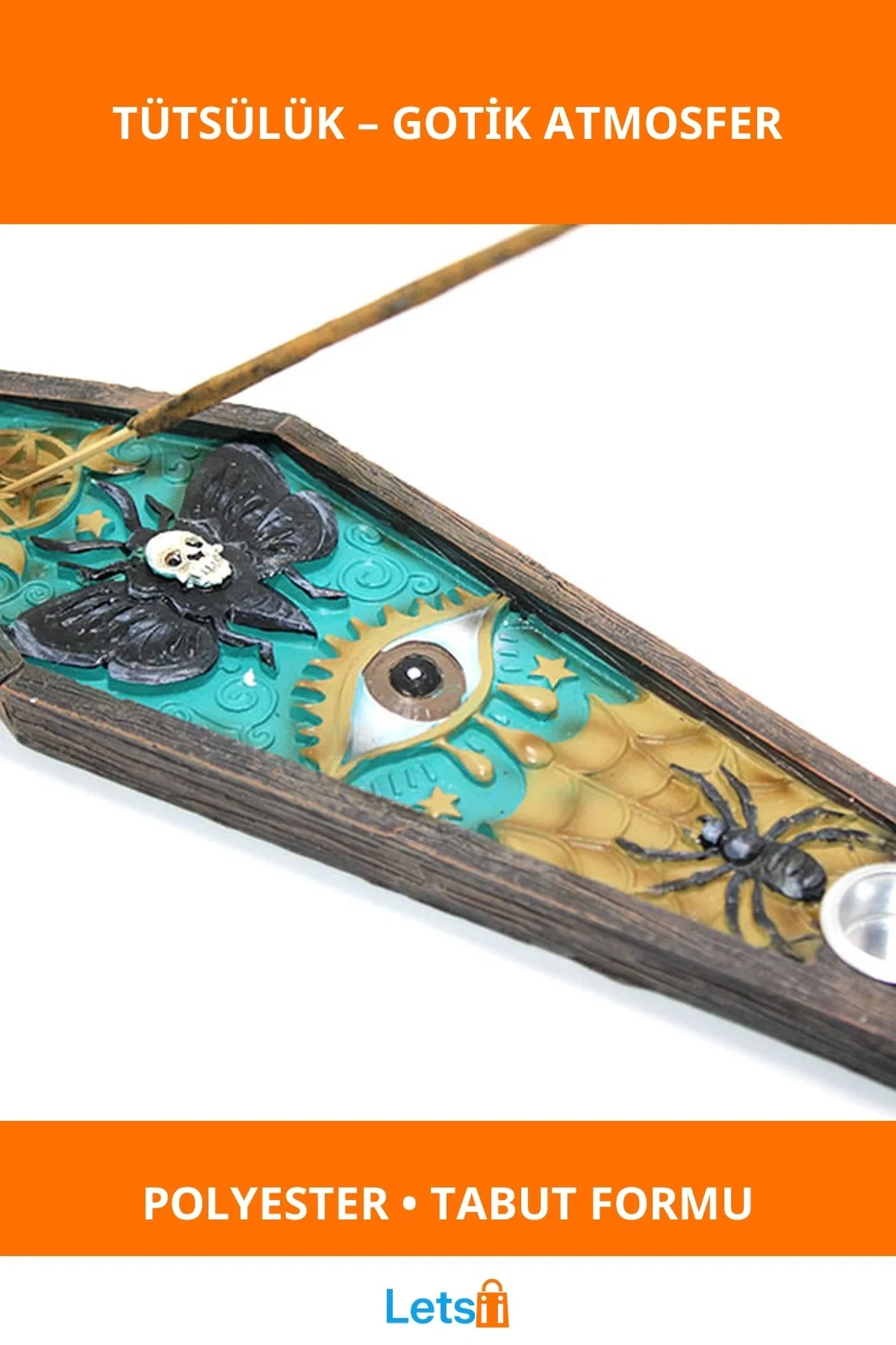 Polyester Gotik Tütsülük Tabut Şekilli Dekoratif Aksesuar