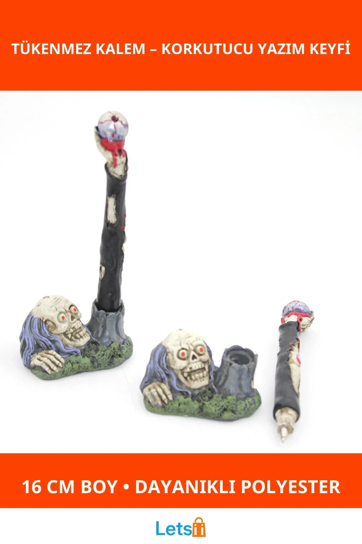 Polyester Kurukafa Tükenmez Kalem 16 cm