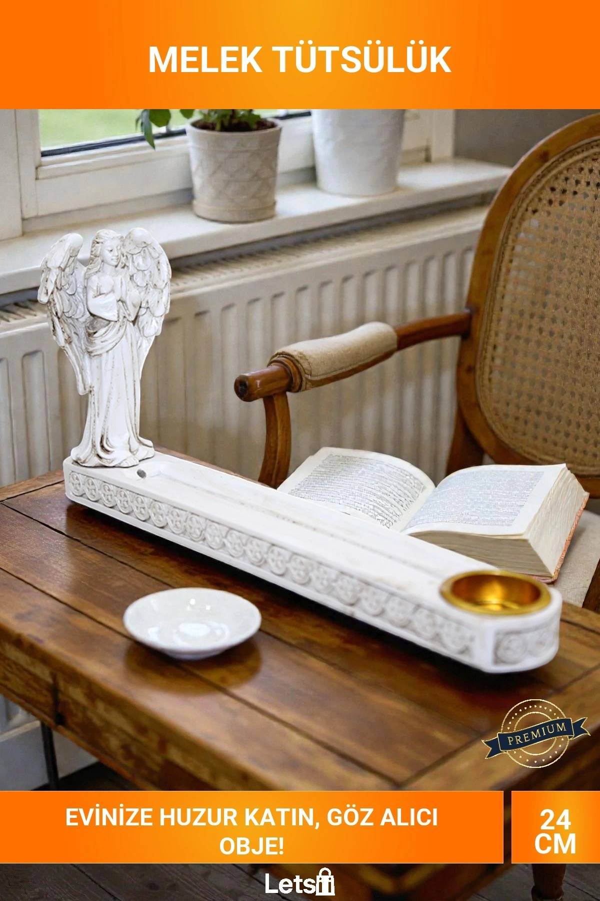 Polyester Melek Figürlü Dekoratif Tütsülük 24cm