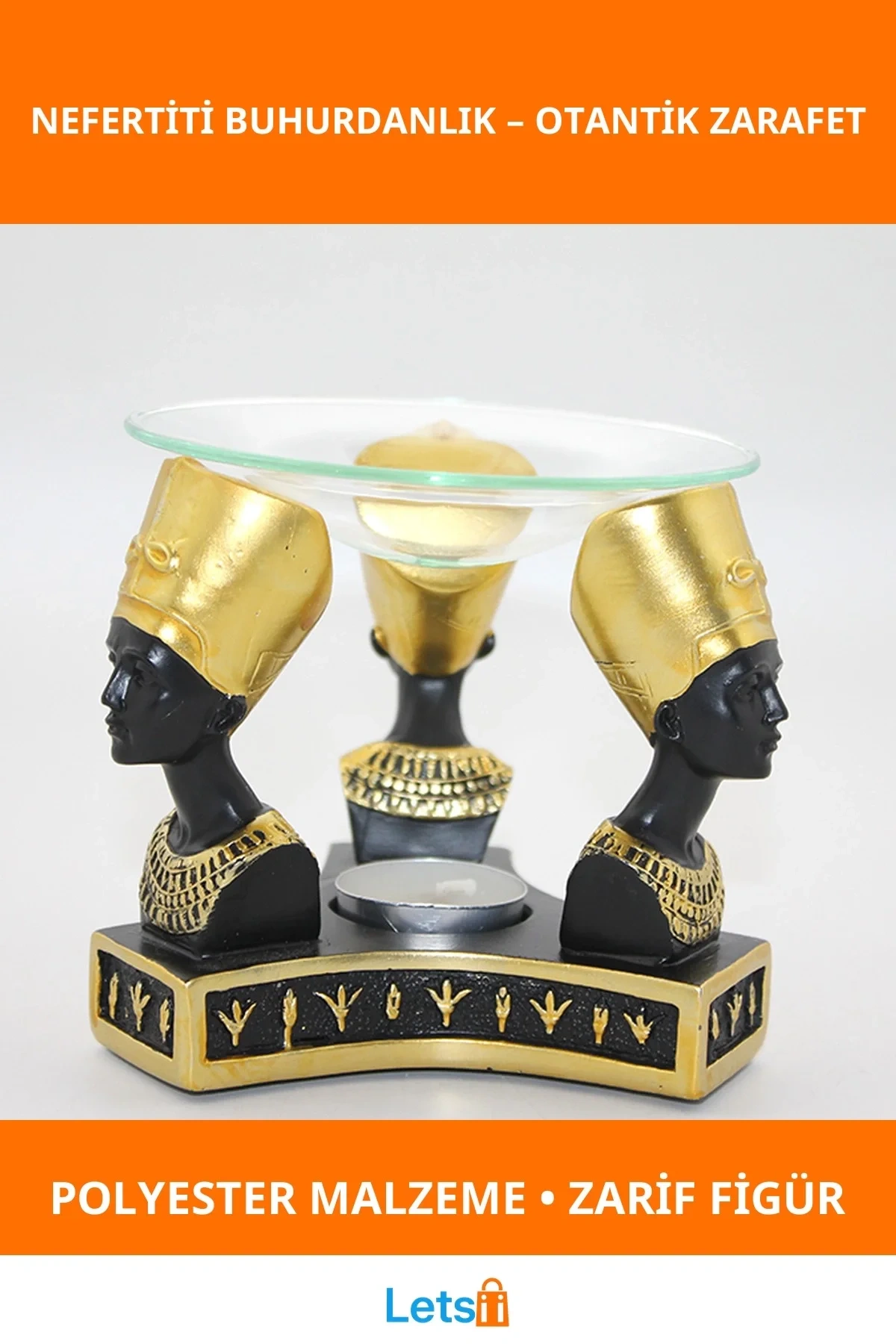 Polyester Nefertiti Buhurdanlık Zarif Dekoratif Ürün