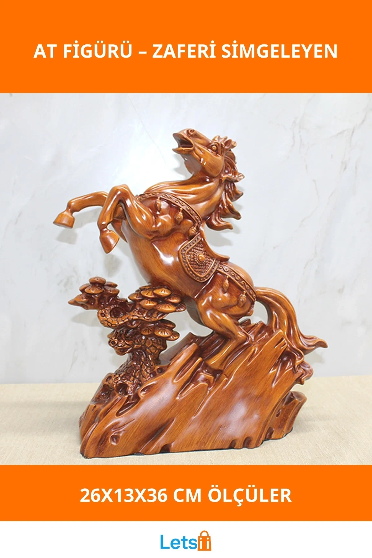 Polyester Şahlanmış At Figürü 26x13x36 cm