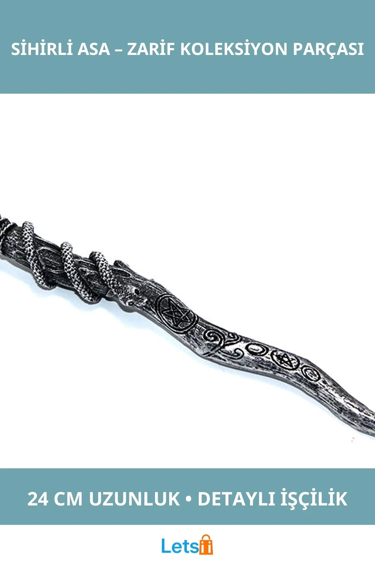 Polyester Sihirli Asa 24 cm Fantastik Aksesuar