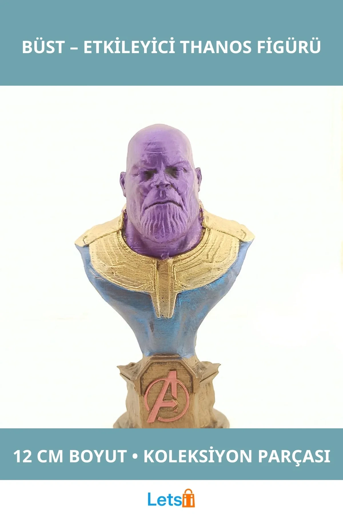 Polyester Thanos Büst Küçük Boy 12cm Marvel Figürü