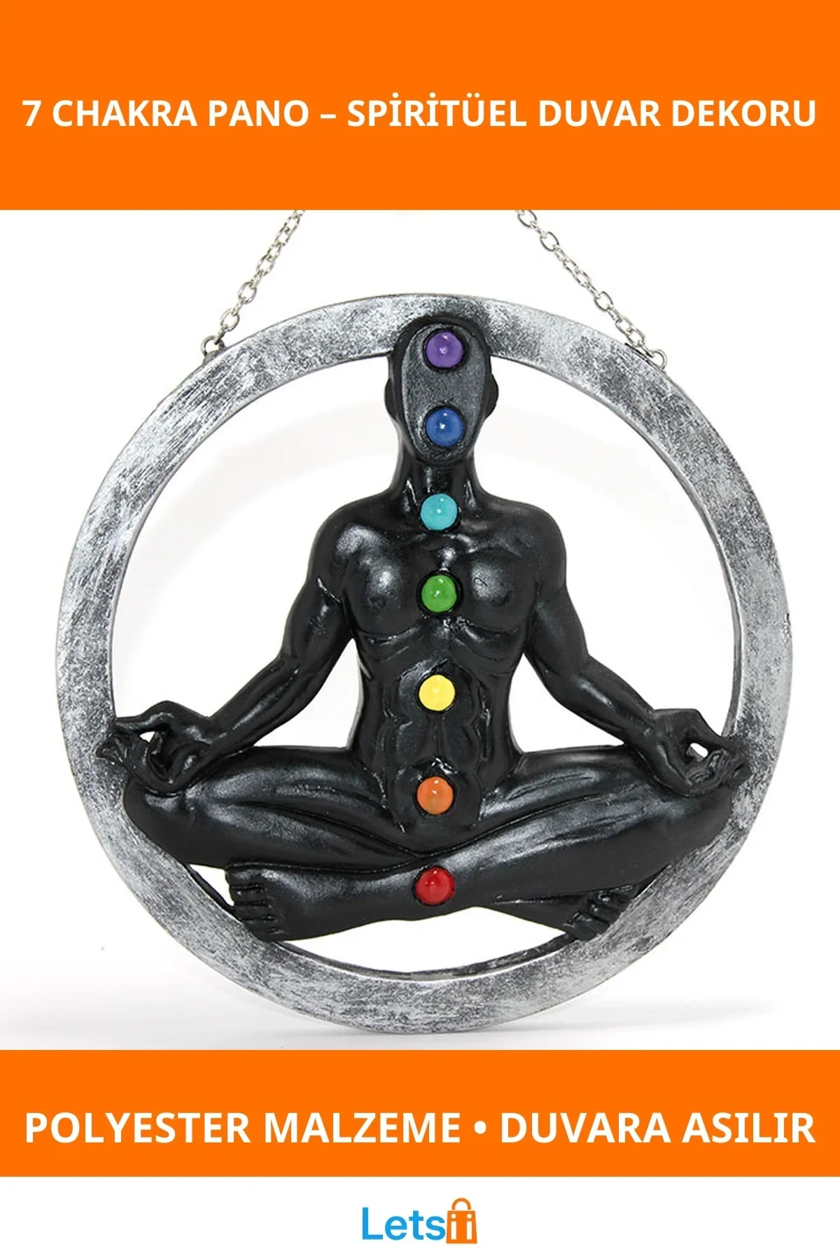 Polyester Yedi Çakra Duvara Asmalı Dekoratif Pano