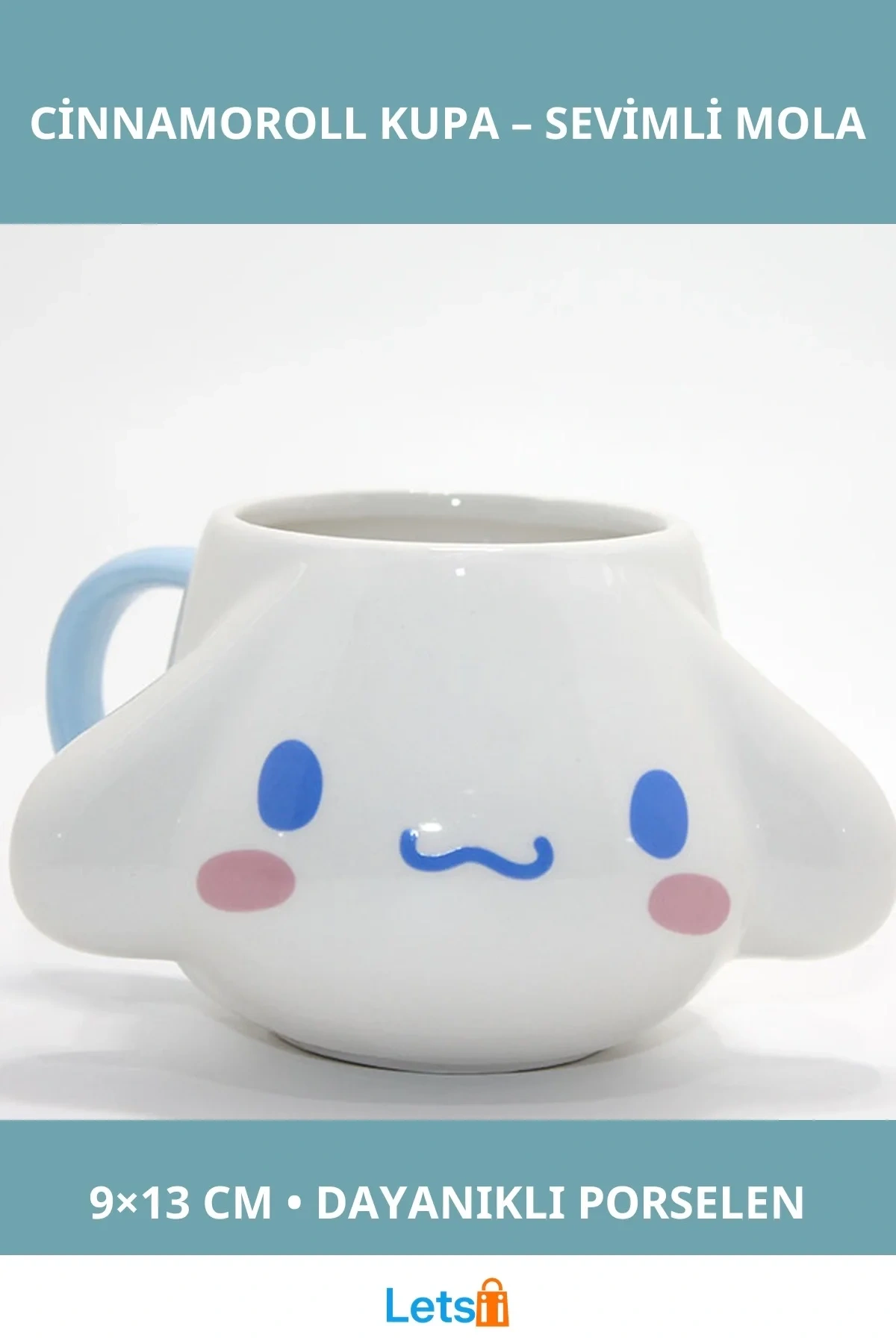 Porselen Cinnamoroll Tasarım Şık Kupa Bardak 9x13 cm