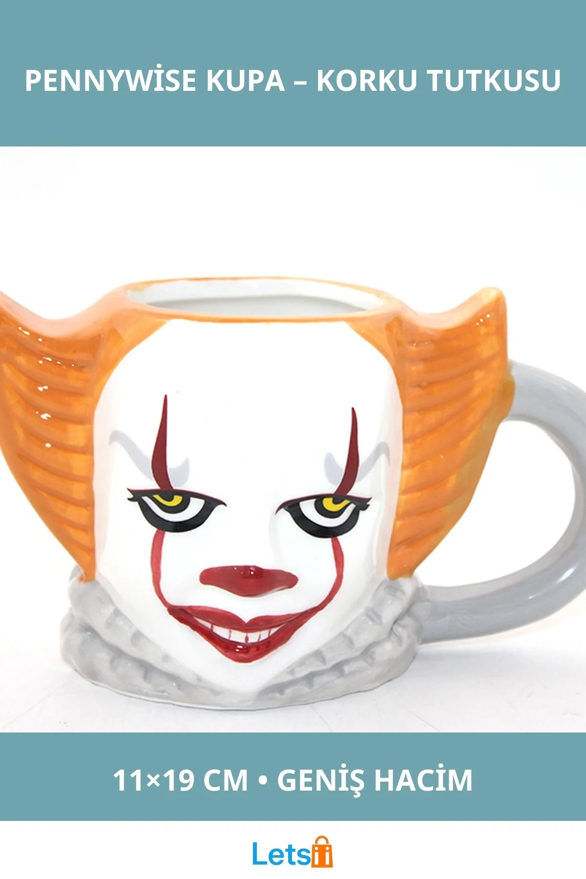 Porselen Pennywise Tasarımı Kupa Bardak 11x19 cm
