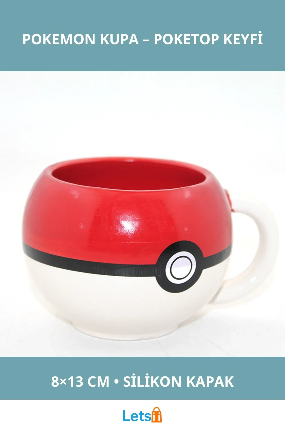 Porselen Pokemon Poketop Kupa Bardak 8x13 cm