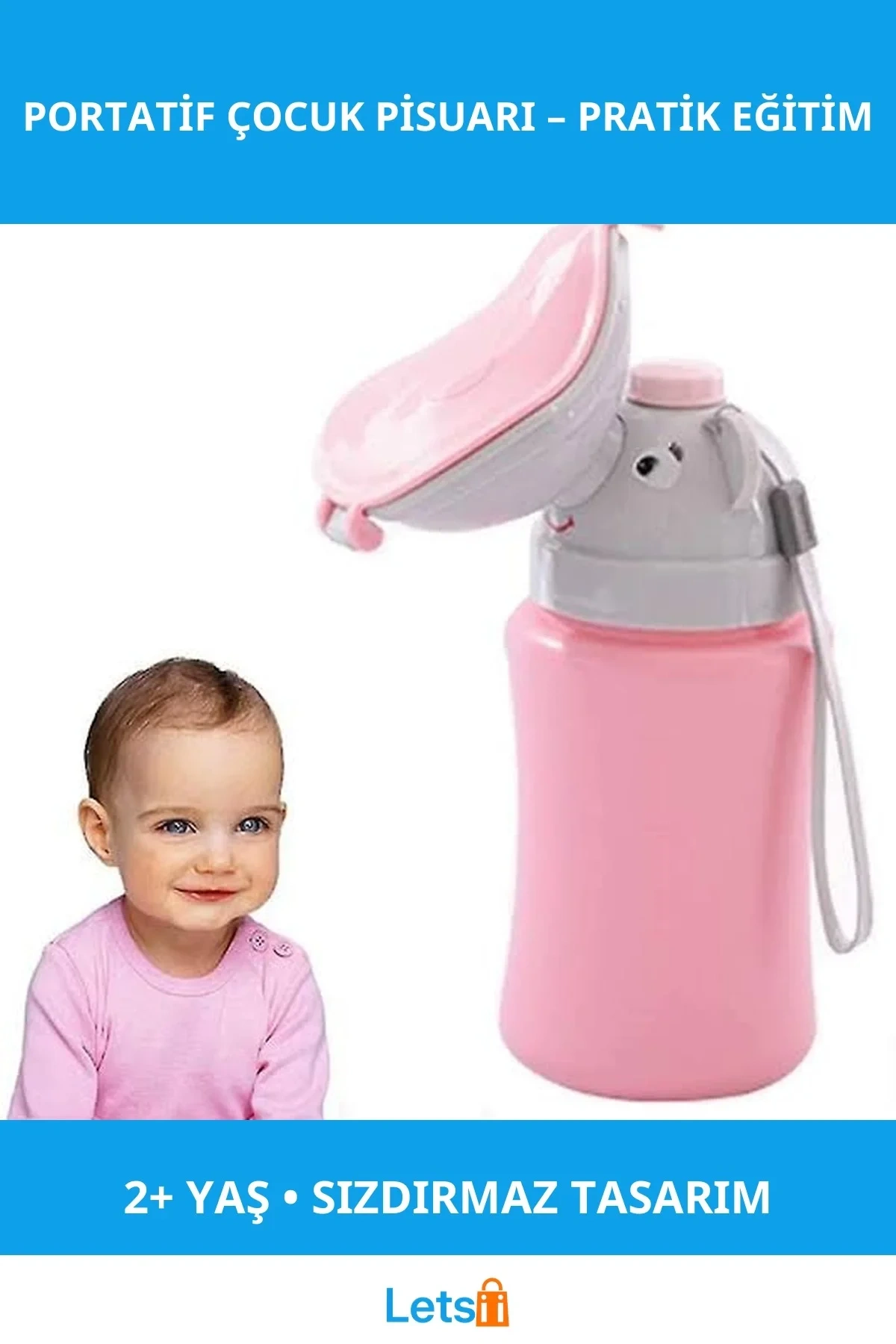 Portatif Sızdırmaz PP Malzeme Kız Çocuk Pisuarı Lazımlık