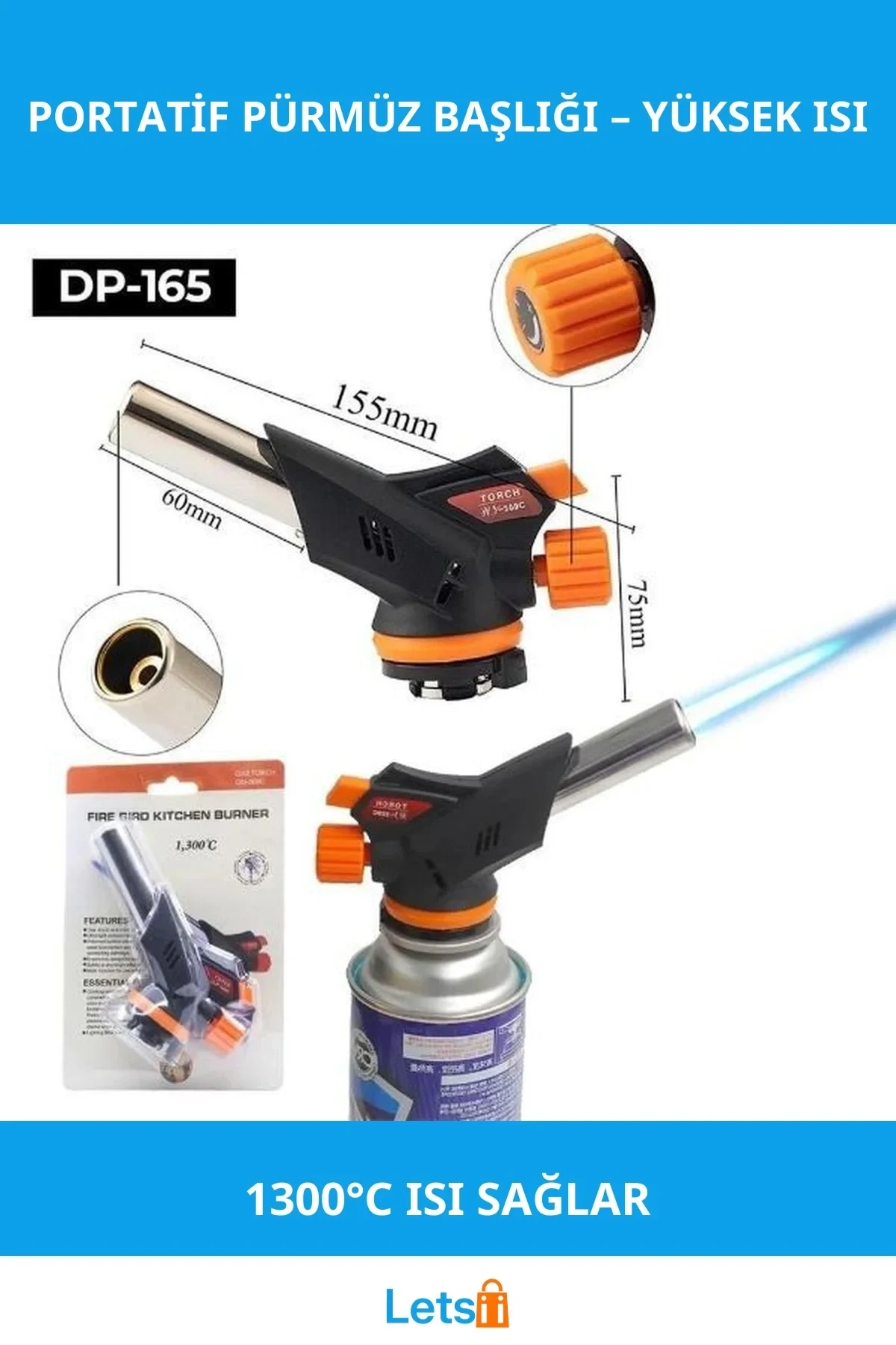 Portatif Yüksek Isı Sağlayan Pürmüz Başlığı 1300°C