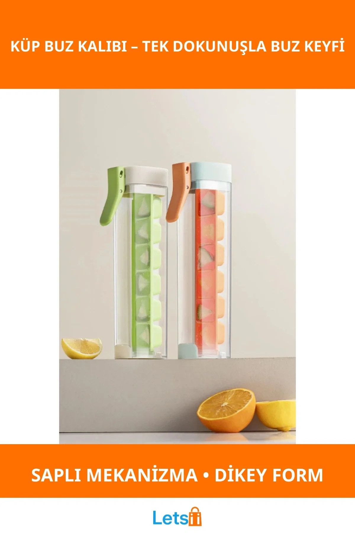 Pratik Basmalı Ergonomik Buz Kalıbı Hızlı Buz Hazırlama