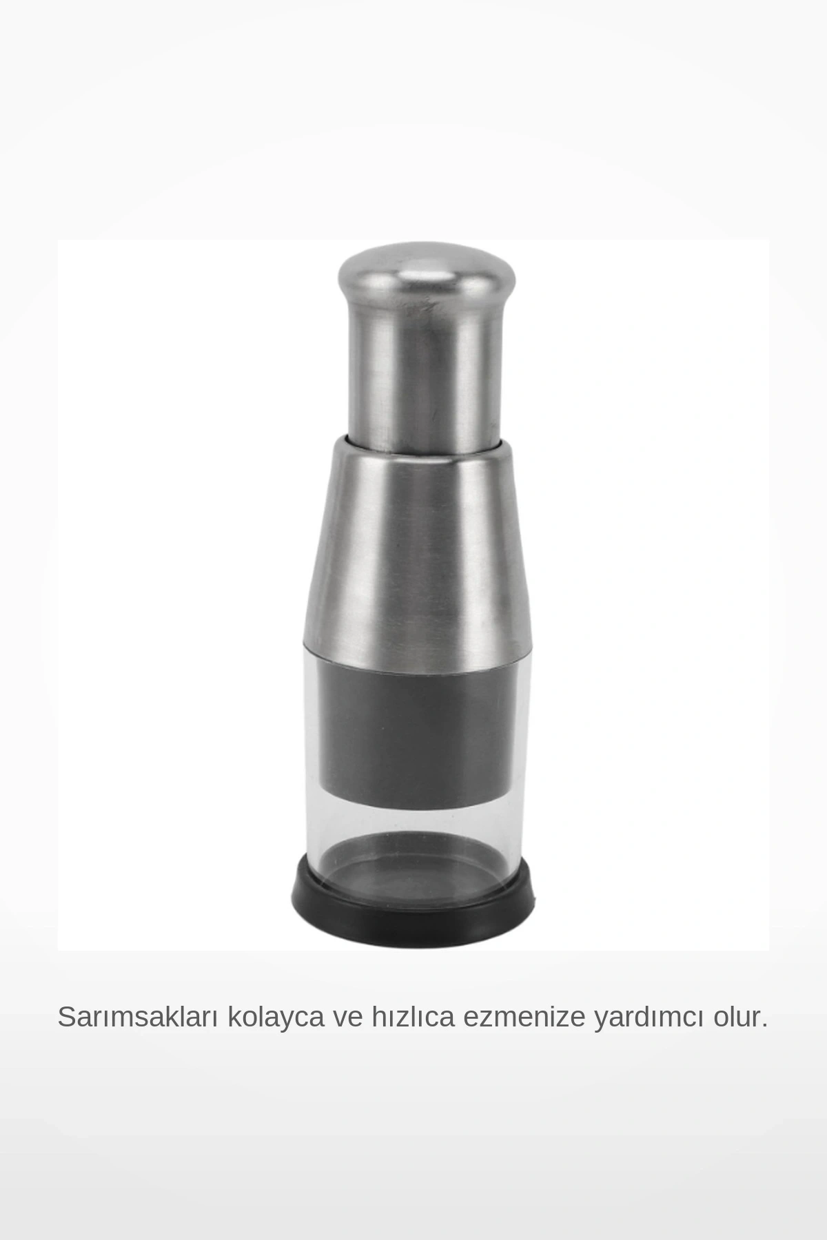 Pratik Basmalı Paslanmaz Çelik Bıçaklı Ergonomik Sarımsak Ezici