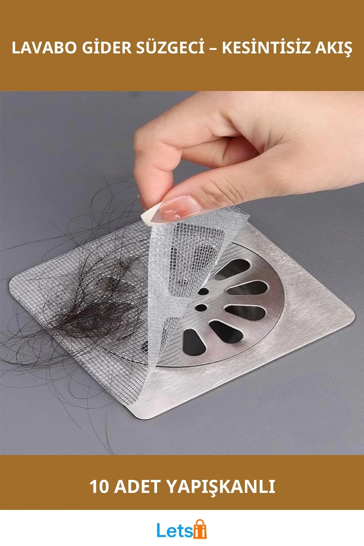 Pratik Kullanım Lavabo Gider Süzgeci Tül 10 Adet