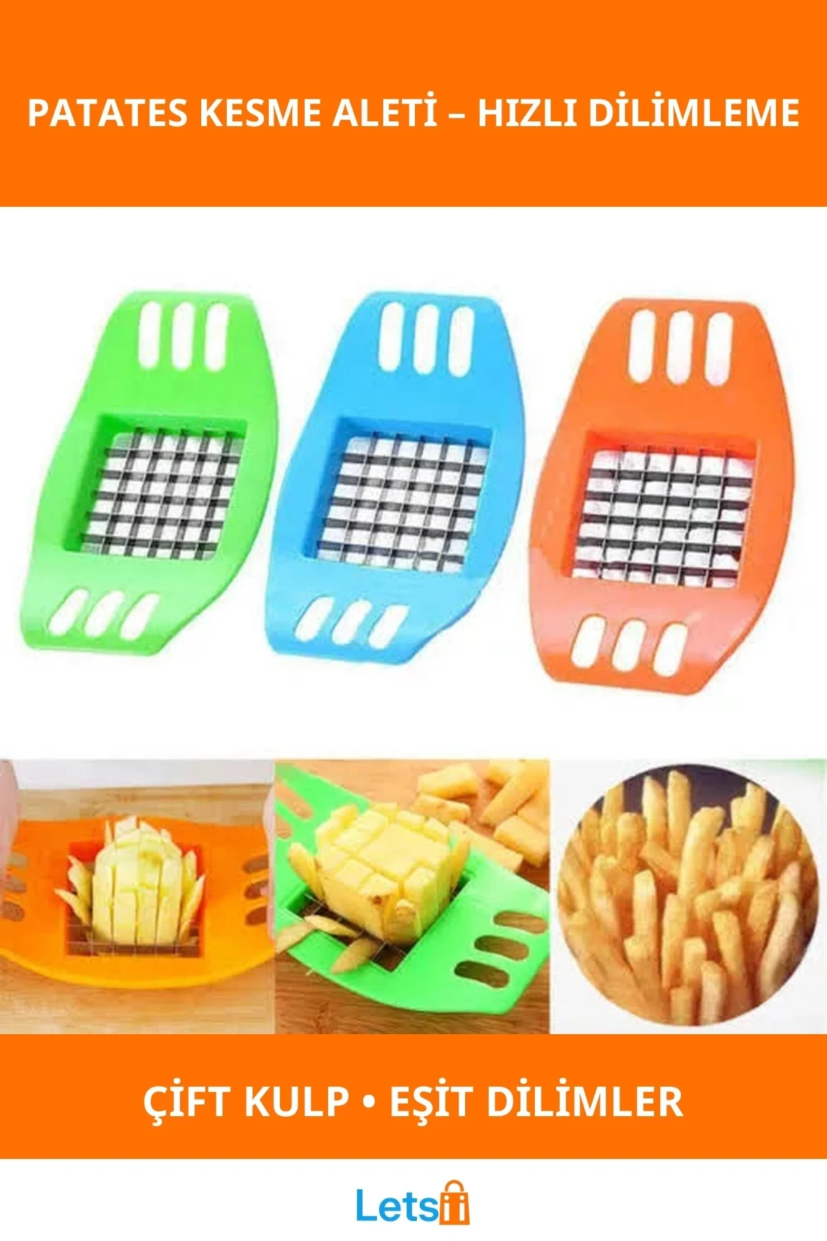 Pratik Patates Kesme Aleti Hızlı ve Düzenli Kesim Aracı