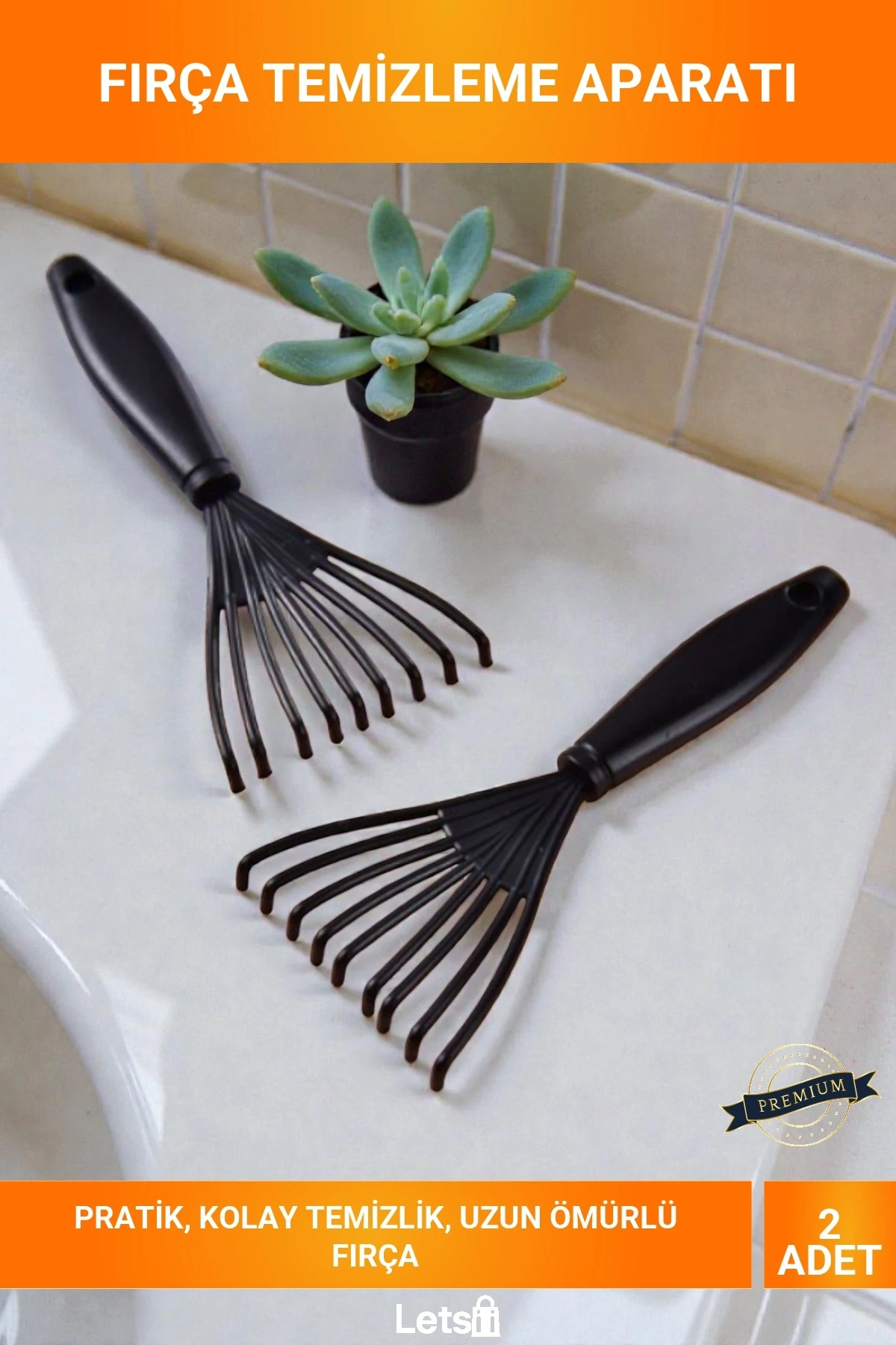 Pratik Saç Fırçası ve Tarak Temizleme Aparatı 2li Set