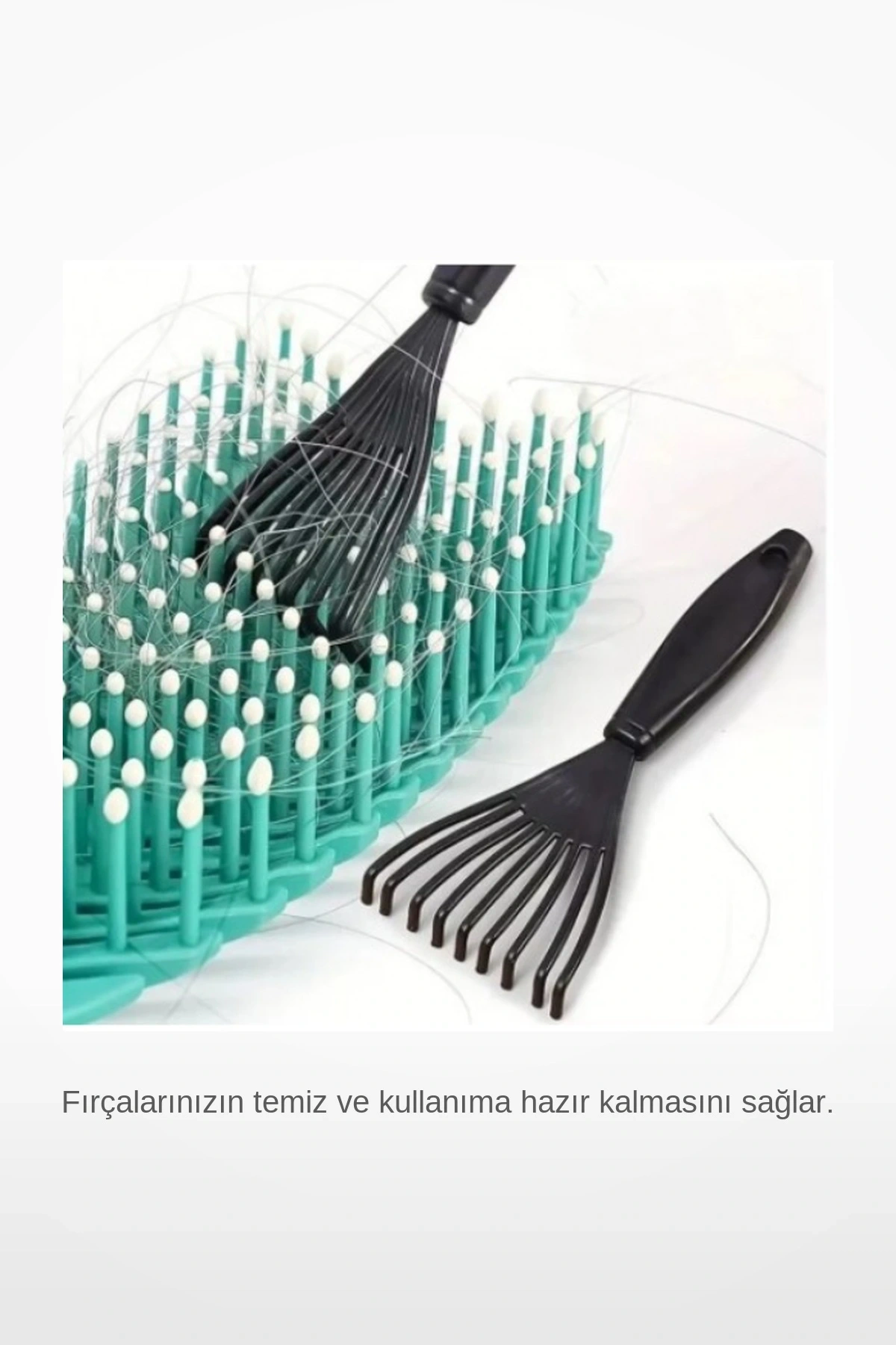 Pratik Saç Fırçası ve Tarak Temizleme Aparatı 2li Set